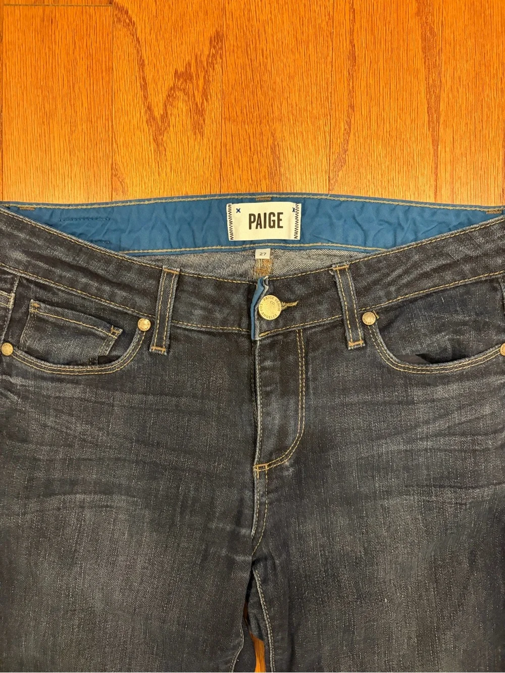 PAIGE Men's Dark Indigo Skinny Jeans Skyline Ankle Peg